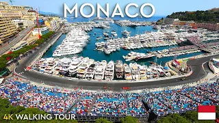Monaco - 4K Walking Tour - With Captions and Surrounding Race Sound [4k Ultra-HD 60fps]