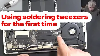 MacBook Pro A1708 no power logic board repair - Using soldering tweezers for the first time :)