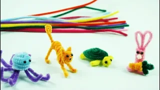 CRAFT AND FUN - 4 amazing animals with PIPE CLEANER