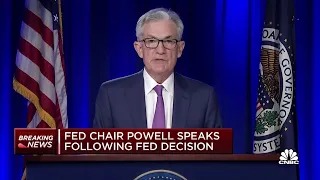 Fed Chair Jerome Powell delivers opening remarks after decision to leave rates unchanged