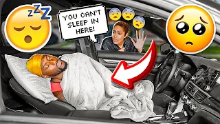 SLEEPING In The CAR To See How My Girlfriend Reacts! **CUTE**