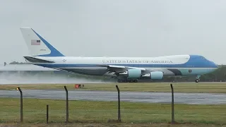 AIR FORCE ONE Departs Prestwick Airport July 2018 | USAF Boeing VC25A | President Trump UK Visit