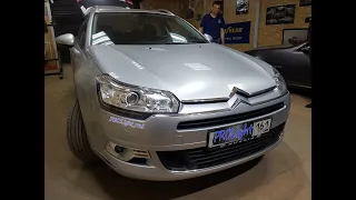 Citroen C5 с хорошим светом после замены линз  на Hella R.