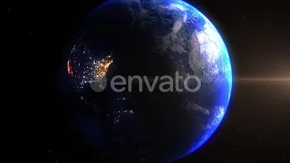 Realistic Earth Zoom In Night Lights Clouds United States Of America | Motion Graphics - Envato ...