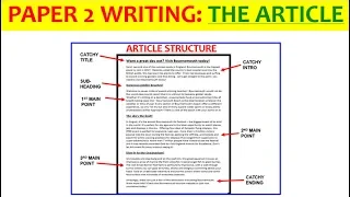 ARTICLES - Paper 2 writing exam (EDUQAS GCSE English Language)