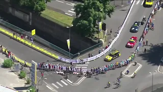 Cycling crash Wout van Aert at Time Trial Tour de France 2019