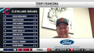 Terry Francona on Shane Bieber, Bobby Bradley, and Indians' offense following 10-1 win in St. Louis