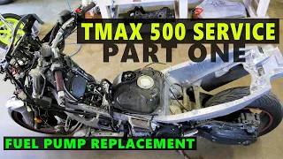 Yamaha TMAX Major Service : Part 1 : Body Panel Removal & Fuel Pump Replacement To Fix TMAX Fever