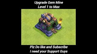 Upgrade Gem Mine level 1 to Max || Clash of clans || #shorts #short #cocedits