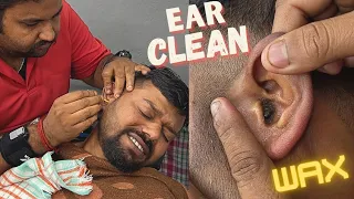 Chemical Ear cleaning & wax removing after effective Head Massage | ASMR Indian Barber