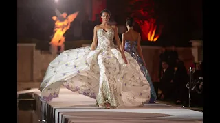 Feleecie Fashion Show Haute Couture Silk Taffeta Hand Painted Corset Wedding Gown