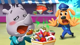 Don't Eat Dirty Food | Safety Cartoon | Police Cartoon | Sheriff Labrador | Kids Cartoon | BabyBus