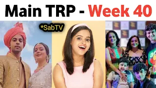 Sab tv week 40 trp - Tera Yaar Hoon Main trp - Ziddi Dil Maane Na | Maddam Sir, hero, tmkoc trp