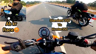 Bullet 350 Vs Hunter 350 Race 😱   (Bs3 vs Bs6 ) Mann gye bhai 🙏