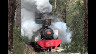 Mandalong Valley Tramway. Perry locomotive, No.7, unloading and first steaming,