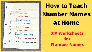 How to Teach Number Names 1-10 | Learn to Spell Numbers | Number Spellings Worksheets