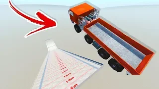 Which Truck Can Fly the Furthest on Ski Jump Arena? Big Rig Edition - BeamNG Drive