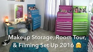 Makeup Storage, Room Tour, & Filming Set Up : Updated 2016