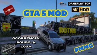 GTA 5 MOD PMMG PERSEGUIÇÃO + CONFRONTO