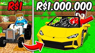 TRASFOMANDO UM CARRO LIXO EM UMA FERRARI DE R$:1.000.000 NO MINECRAFT