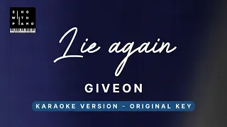Lie Again - Giveon (Original Key Karaoke) - Piano Instrumental Cover with Lyrics