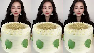 Asmr🍰Eating Durian Melaleuca Cake🍰 (Soft And Waxy Sound)  크림丨먹방丨Mukbang丨Satisfying丨Eatingshow