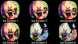 Ice Scream 1, Ice Scream 2, Ice Scream 3, Ice Scream 4, Ice Scream 5, Ice Scream 6, Escape Ending