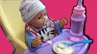 Играю с БЭБИ БОРНОМ. Кормлю и укладываю спать! Children plays with doll.