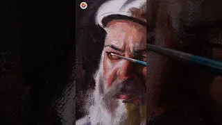 Easy Beard Painting 🧔 Acrylic Portrait Painting #shorts