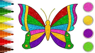 Impariamo come disegnare una farfalla glitterata | bambini che disegnano | Chiki Arte Italiana