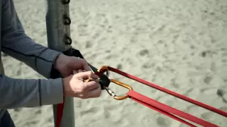 HOWTO: setup a slackline using the 4 carabiner "primitive" method