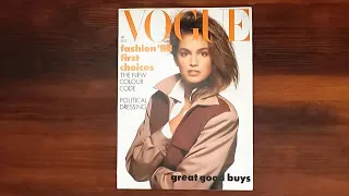 1988 January ASMR Magazine Flip Through: British Vogue w Cindy Crawford, Christy Turlington