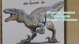 Drawing Session Time-lapse 1 Dragon 1 Dinosaur