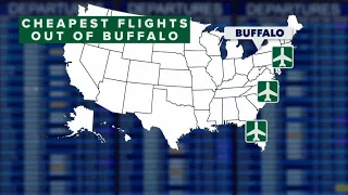 Where are the cheapest places to fly in the U.S. out of the Buffalo Niagara International Airport?