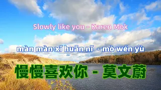 慢慢喜欢你 - 莫文蔚 Slowly like you - Karen Mok.Chinese songs lyrics with Pinyin.