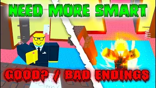 🧠 NEED MORE SMART 🧠 - GOOD & BAD Endings - Full Gameplay! [ROBLOX]