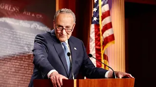 Senate Majority Leader Chuck Schumer holds weekly news conference