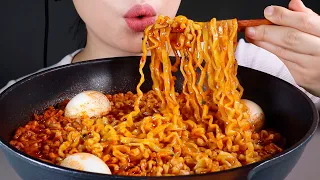 ASMR 반숙계란 불닭볶음탕면 먹방 | Soupy Fire Noodles with Soft Boiled Eggs | Eating Sounds Mukbang