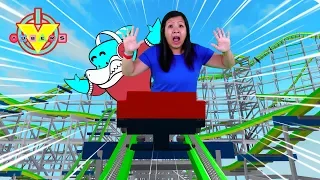 Ryan's Mommy at Amusement Park Rollercoaster in ROBLOX BLOX WORLD Let's Play with Big Gil