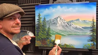 BOB ROSS PALETTE KNIFE MOUNTAIN / wet on wet painting tutorial - 30 MINUTES!