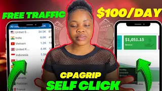 CPA Marketing Self Click Trick Free Traffic Source | Cpagrip Self Click $100/Day🤑