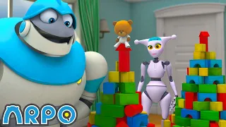 Robot Babysitter Tower Challenge! | ARPO 1 HOUR | Rob the Robot & Friends - Funny Kids TV