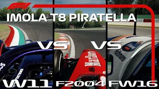 F1 2020 Mercedes vs 2004 Ferrari vs 1994 Williams - IMOLA TURN 5 PIRATELLA