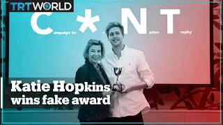 Katie Hopkins' tough day: tricked by fake award, blocked from Twitter