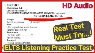 Notes on Island hotel  IELTS Listening | IELTS Listening Practice test with answer | IELTS Listening