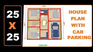 25 x 25 3bhk house desing with car parking 25 * 25 2बैडरूम वाला घर का नक्शा