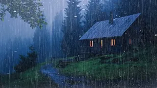 HEAVY RAIN on Roof for Deep Sleep & Insomnia Relief | Night Thunderstorm for Insomnia, Study, Relax