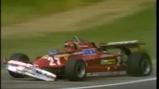 Villeneuve Jones and De Cesaris Crash Silverstone 1981