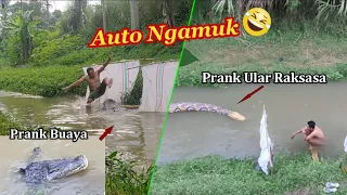 Kocak Parah..! 😄Prank Ular Piton Raksasa & Buaya