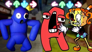 Rainbow Friends VS. Alphabet Lore Vs. Cuphead Corrupted Pibby (Roblox Rainbow Friends FNF Mod)